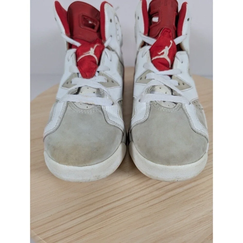 Nike Air Jordan 6 Retro Alternate Hare 6.5Y Youth Womens 8 White Red Sneakers